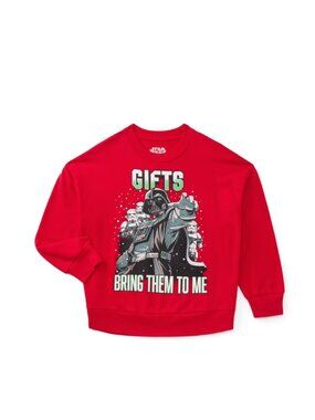 Star Wars Boys Red Holiday Darth Vader Stormtrooper Sweatshirt (XS)